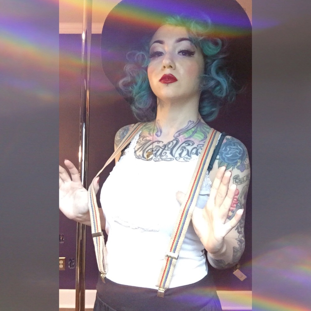 VINTAGE rainbow 🌈 suspenders